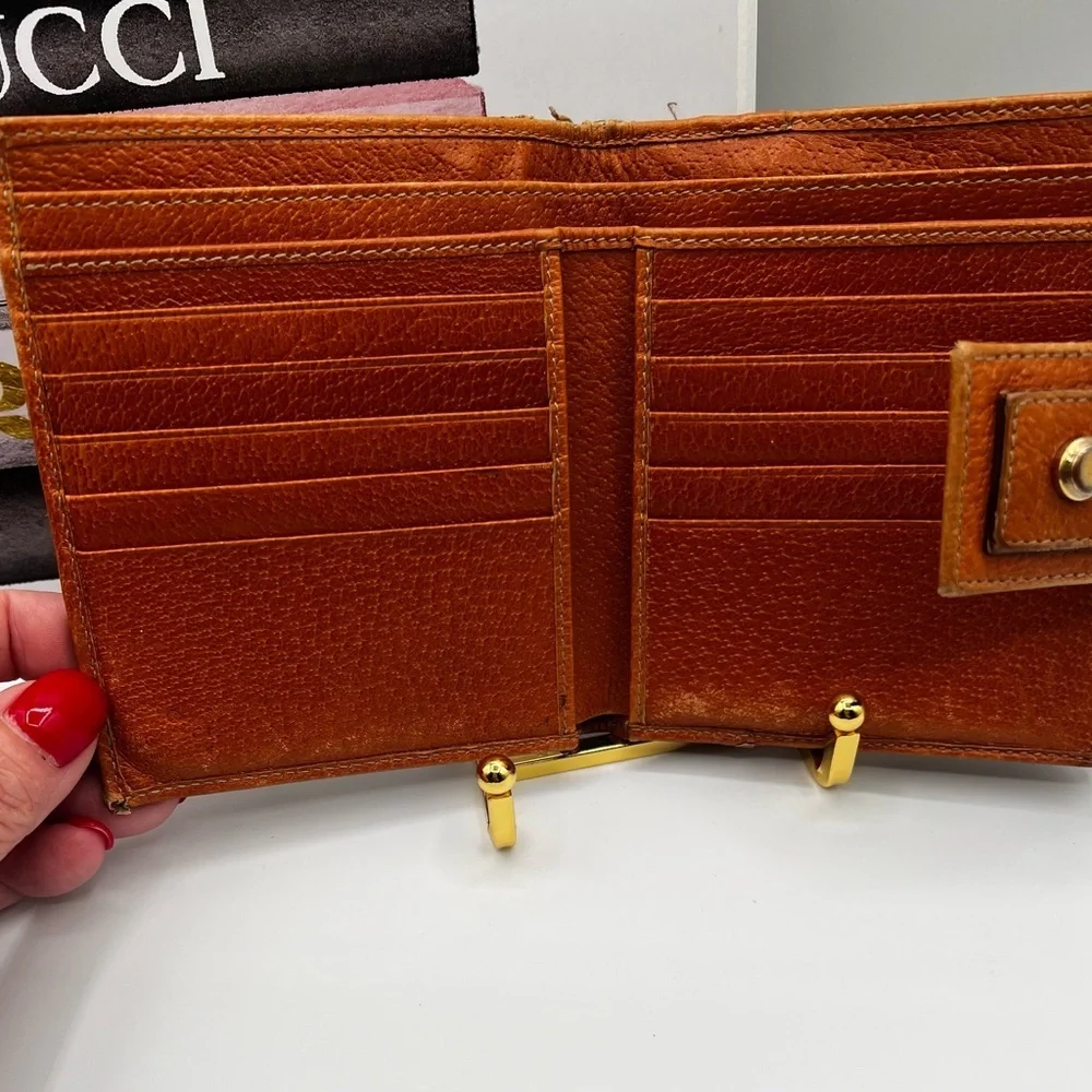 Gucci Brown and Gold Monogram Wallet - Picture 10 of 12